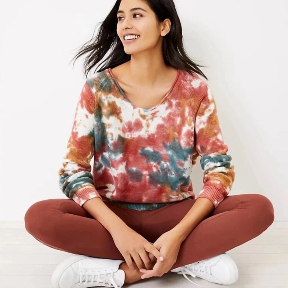 Lou & Grey Knit Tie Dye Pullover Sweater